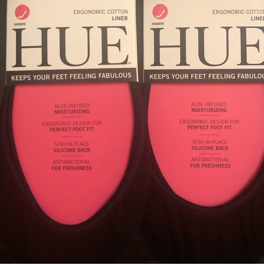HUE Women’s Black Hidden Cotton Liners, 2 Pair Pack, Size Medium/Large, 7/10 - Picture 7 of 7